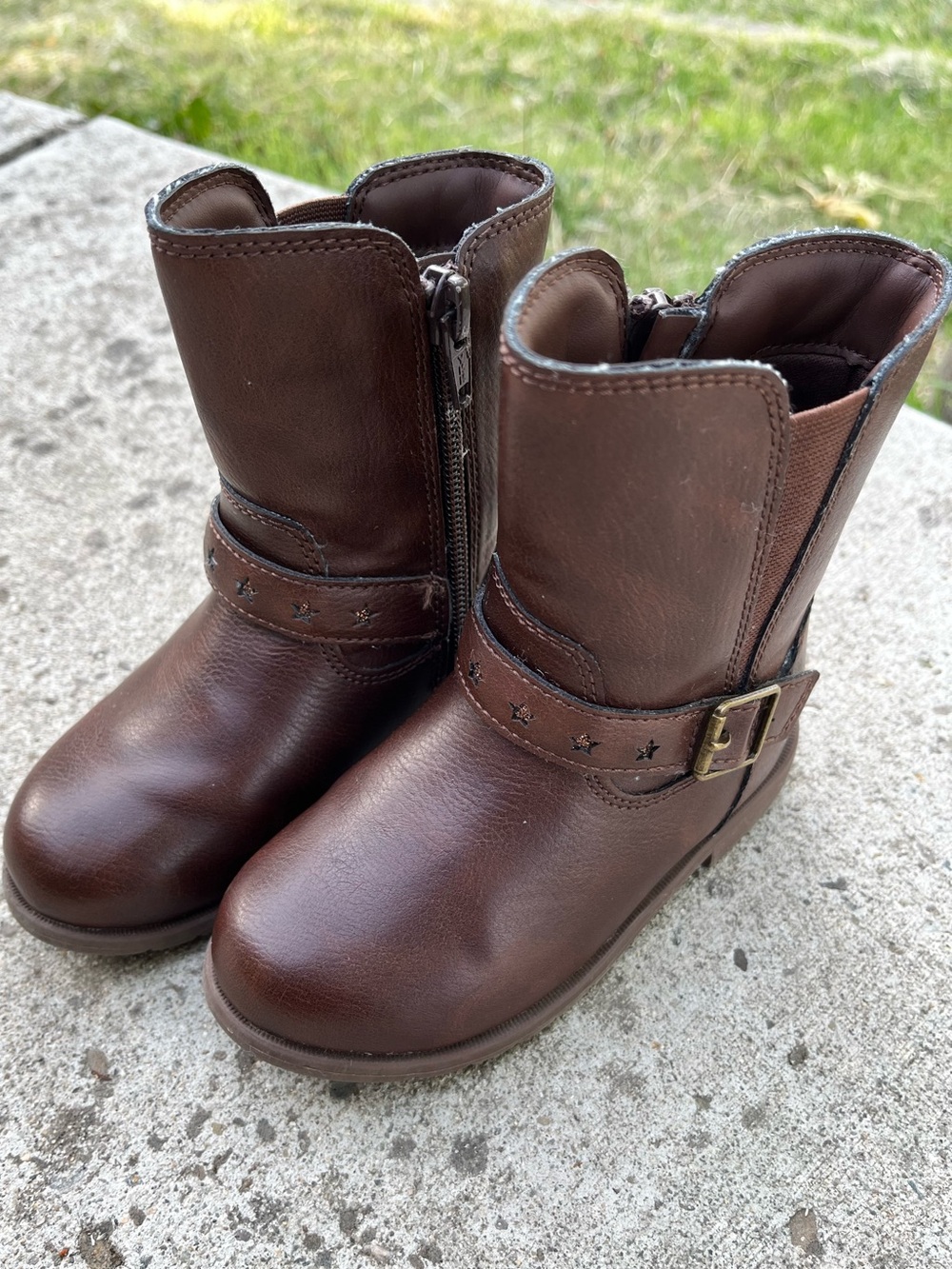 Stride Rite Brown Kids Buckle Boots